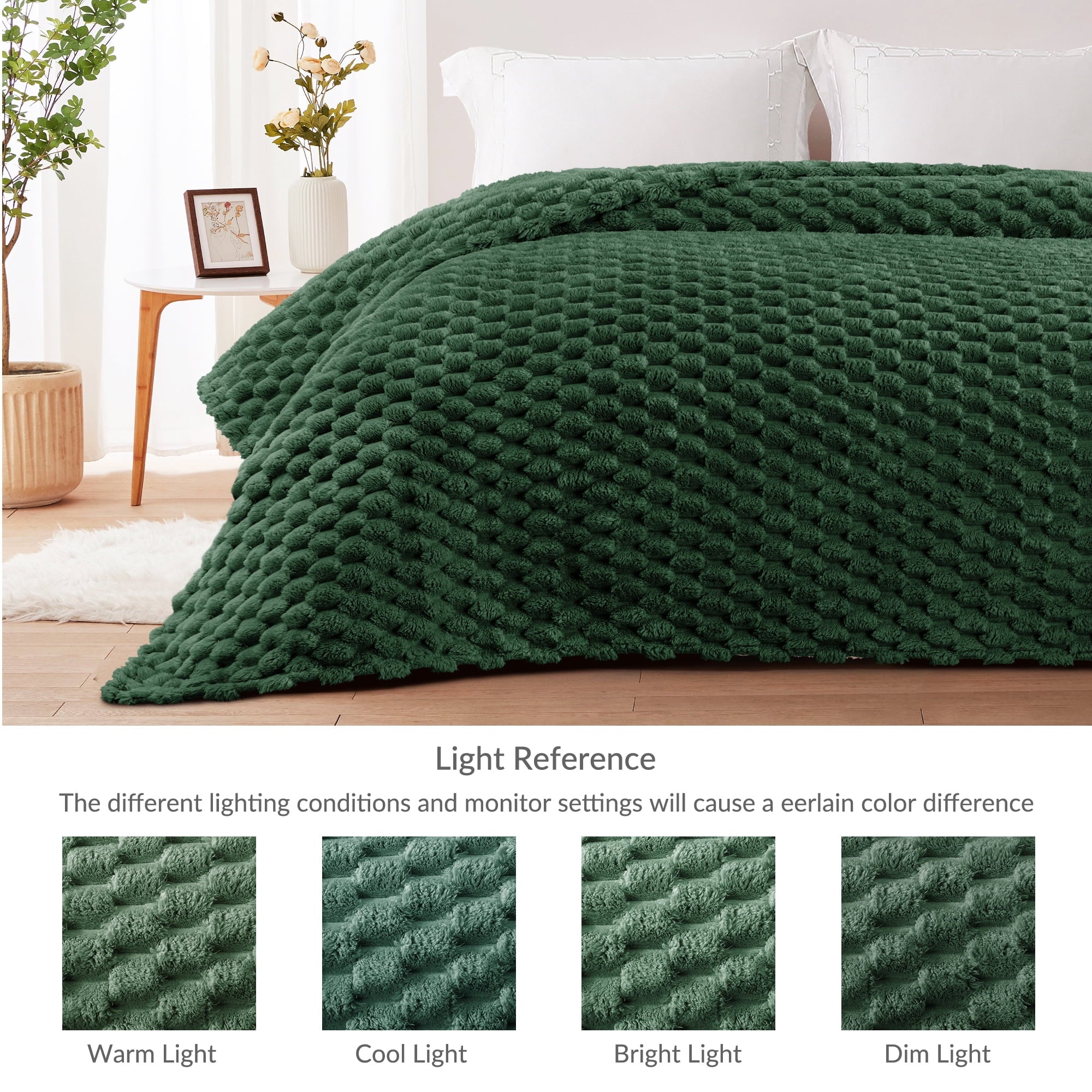 50"x60" Throw Blanket for Couch with Expanded 3D-Jacquard Pattern, Fuzzy Soft Cozy Exquisite Blankets or All Season, ...