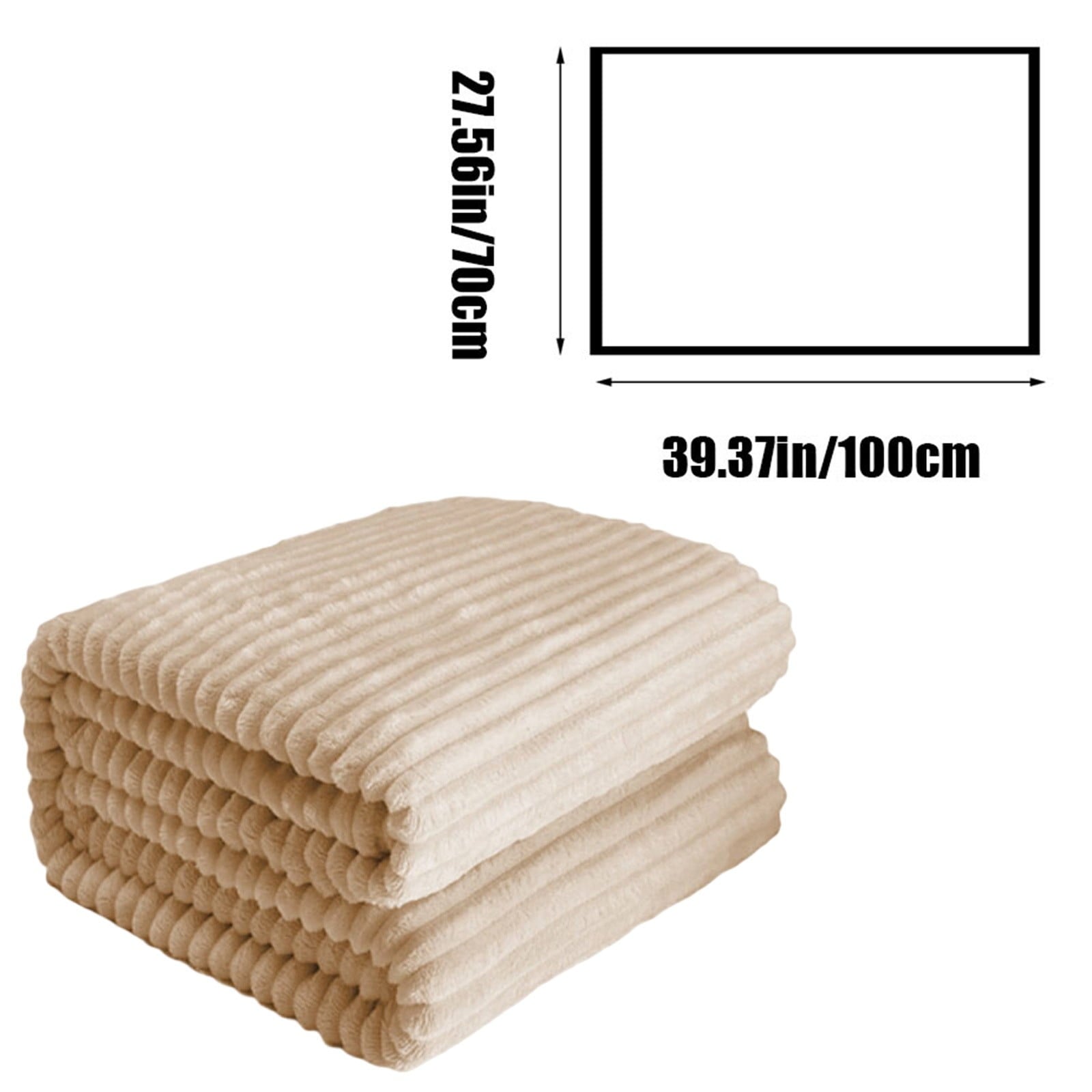 Extra Large Throw Blanket for Couch Home Office Hotel 100% Cotton Super Soft Blanket for Adult 47"x70" Khaki