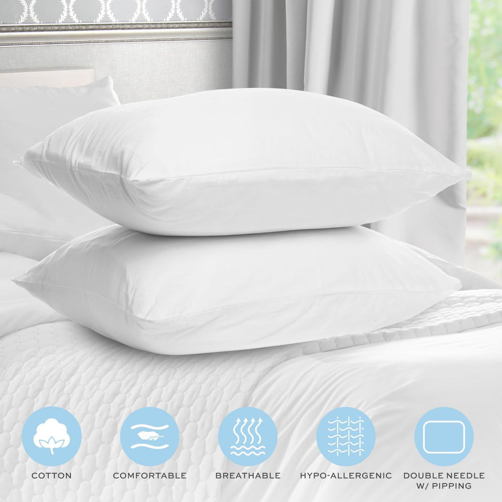 Bed Pillows for Sleeping 2 Pc Set, Queen Size Pillow Side Sleeper Set, Down Alternative Luxury Hotel Soft Pillow 28x2...