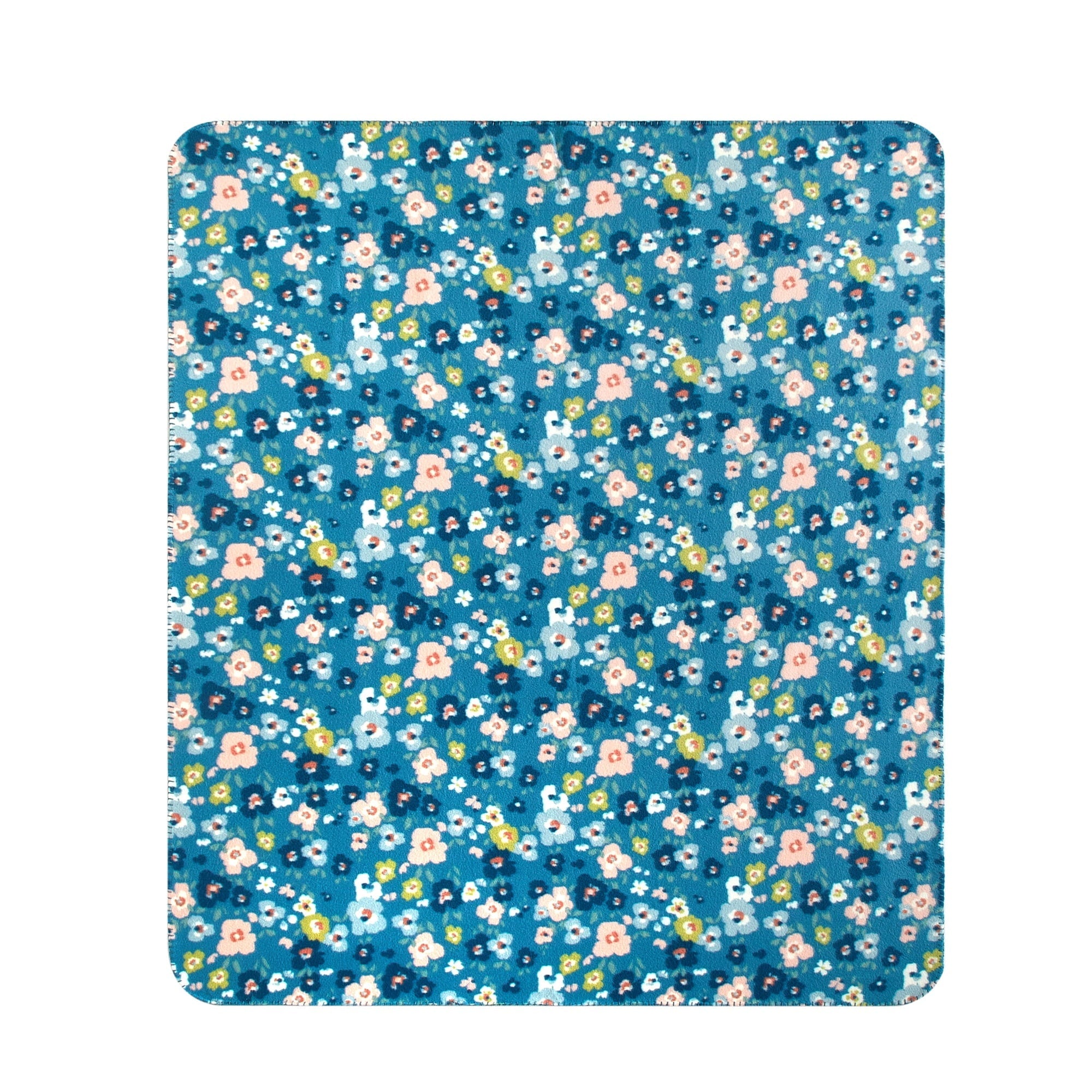 Cozy Fleece Throw Blanket Delightful Floral 50" x 60", All Ages