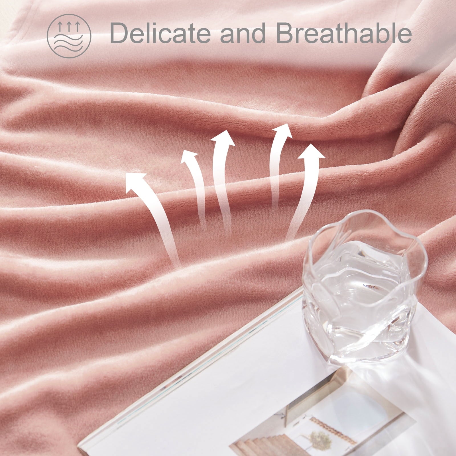 Large Flannel Fleece Velvet Plush Throw Blanket - 50" x 70" (Pink)