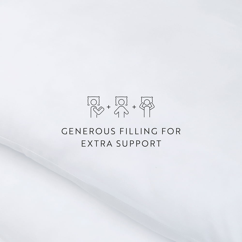 Plush Bed Pillows 2-Pack For All Sleep Styles - Back, Side and Stomach Sleepers - in King Size