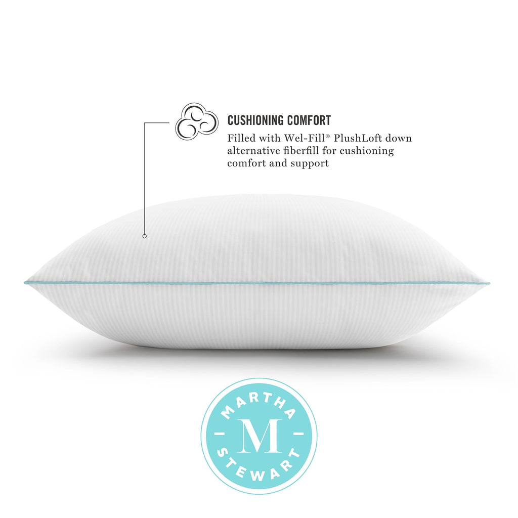 Classic Stripe Bed Pillows Standard / Queen Size Set Of 2, Enhanced Loft Plush Pillow for All Sleep Positions, 20" x ...