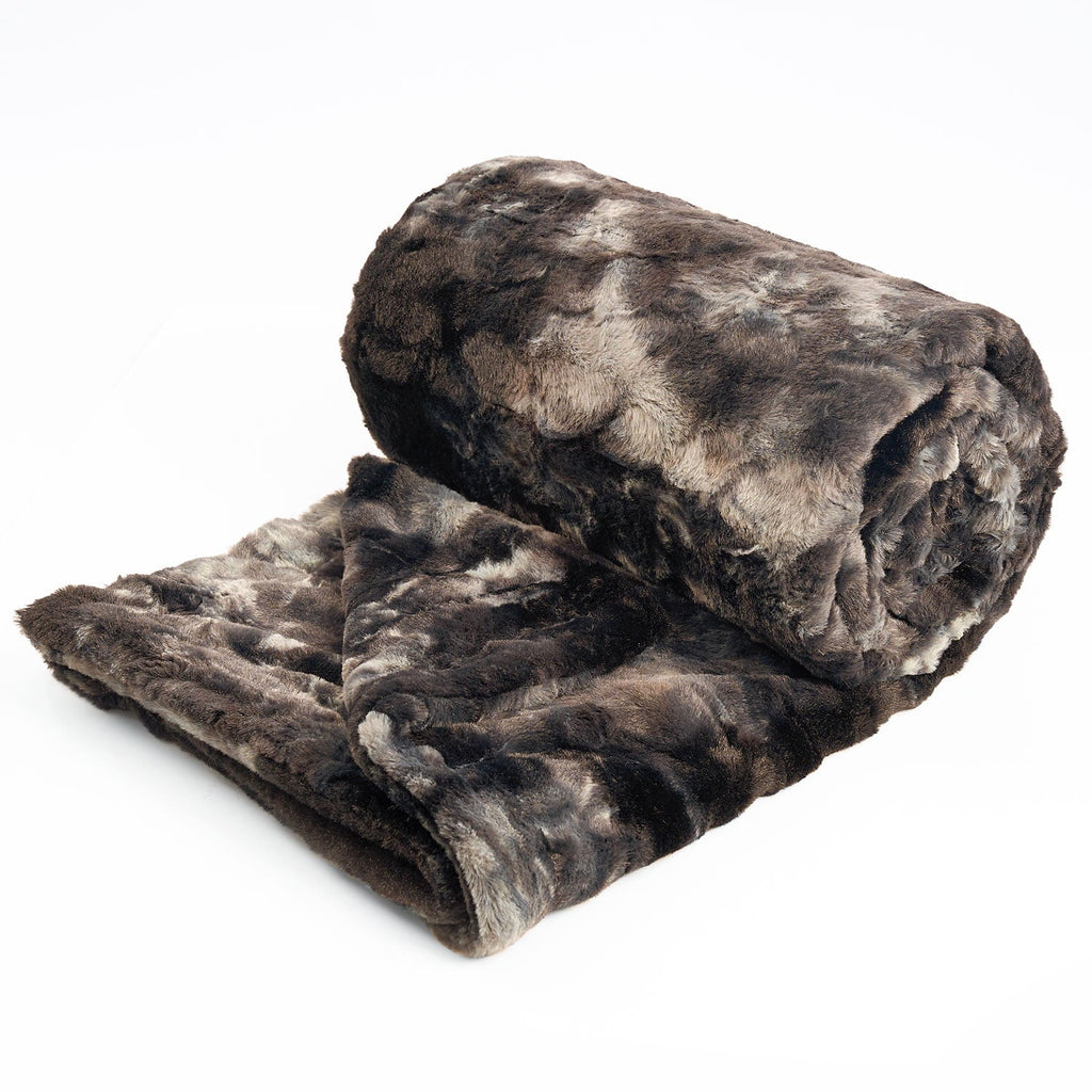Faux Rabbit Fur Throw Blanket- 50x60 inches, Soft Fluffy Cozy Warm Fuzzy Machine Washable, Durable Blanket for Couch ...