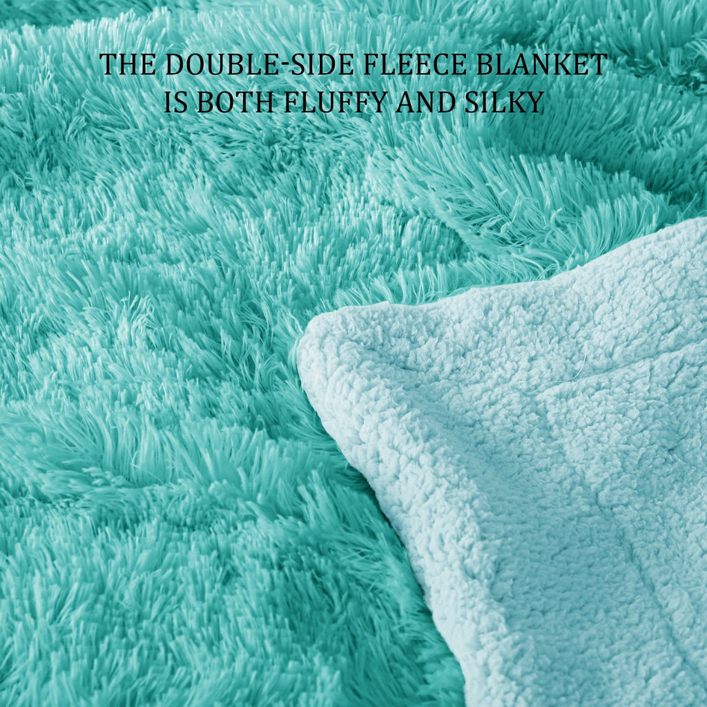 Fuzzy Faux Fur Throw Blanket, Reversible Shaggy Sherpa Fleece Blankets,Fluffy Plush Warm Throws for Couch, Bed, 50x60...
