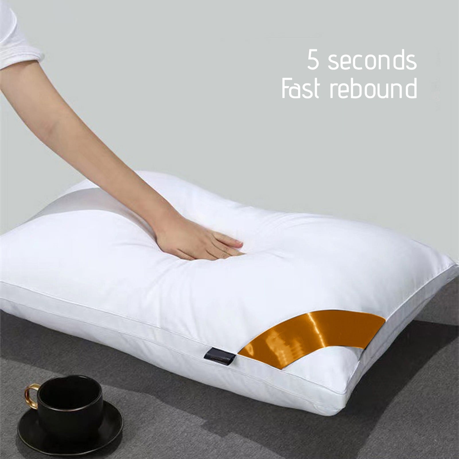 Pillows Set of 2 - White Pillows 2 Pack Hotel Quality Bed Pillows for Sleeping Soft and Supportive Pillows for Side, ...