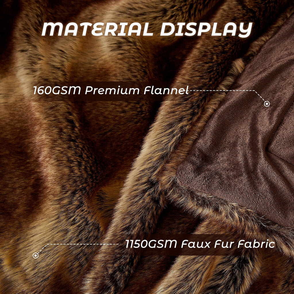 Luxury Faux Fur Throw Blanket for Bed Super Thick Warm Long Fluff Fuzzy Blankets for Bedroom Living Room, 60" x 80", ...