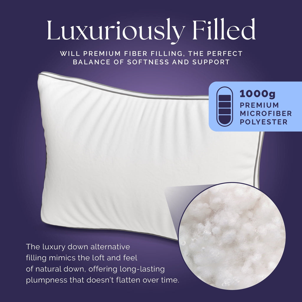 Bed Pillows Queen Size Set of 2 - Luxury Down Alternative Pillow - 5 Star Hotel Pillows for Back, Side and Stomach Sl...