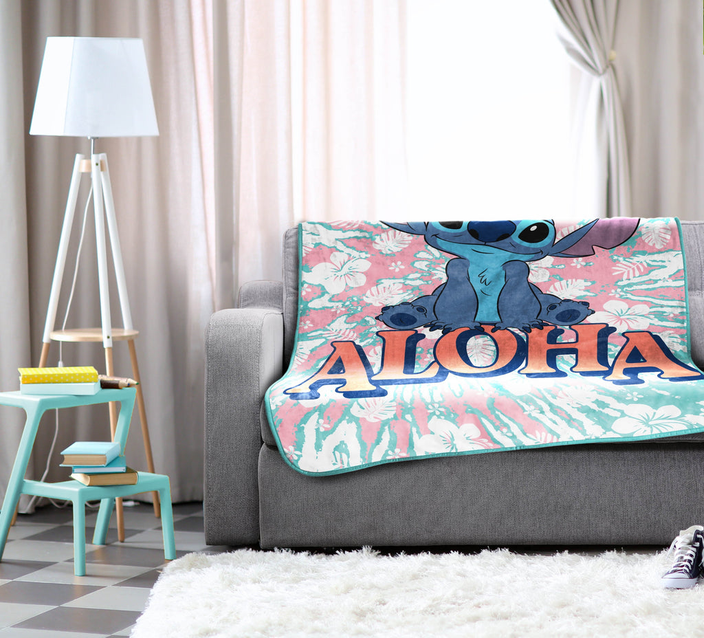 Lilo and Stitch Kids Throw Blanket, 46 x 60, Microfiber, Blue, Disney