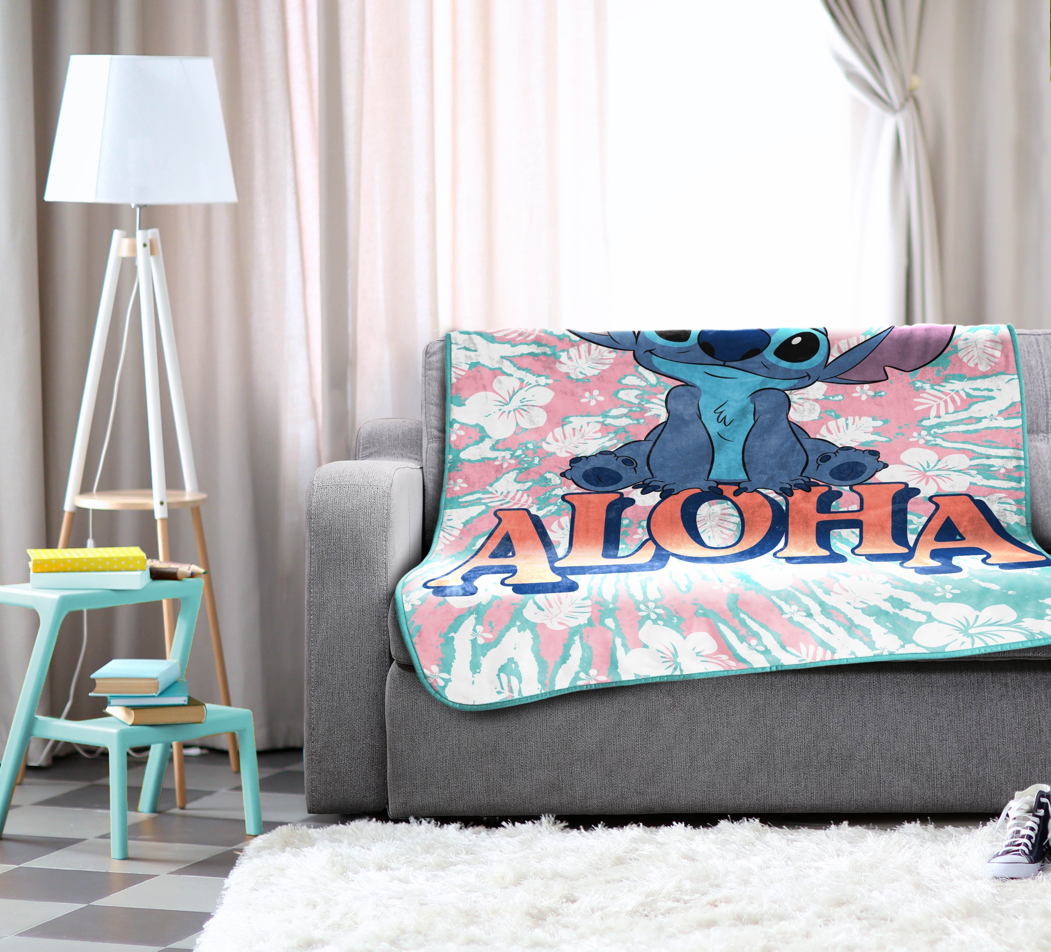 Lilo and Stitch Kids Throw Blanket, 46 x 60, Microfiber, Blue, Disney