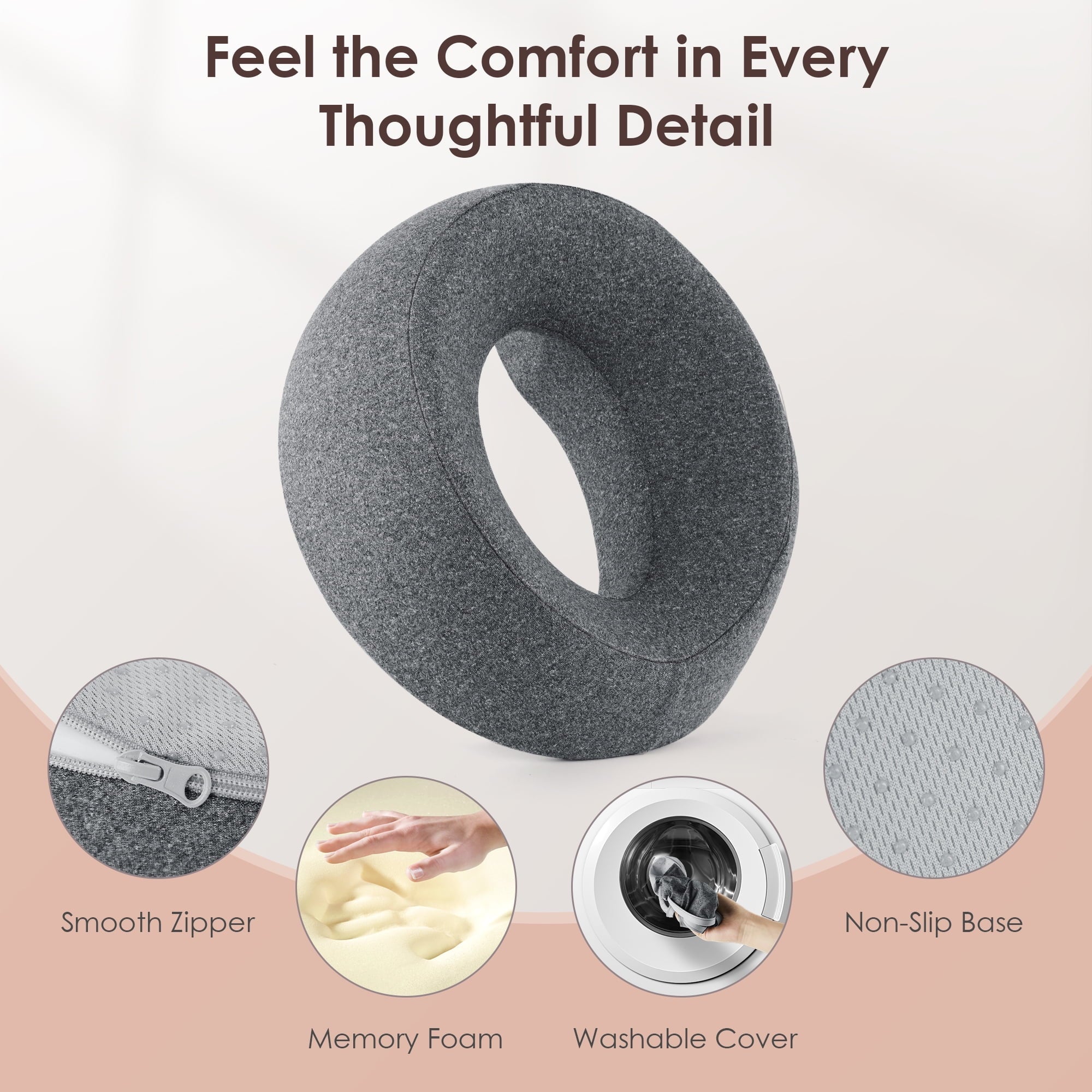 Face Down Pillow Massage Headrest for Bed, Memory Foam Pillow Face Cradle Support for Stomach Sleepers, Eye Post-Surg...