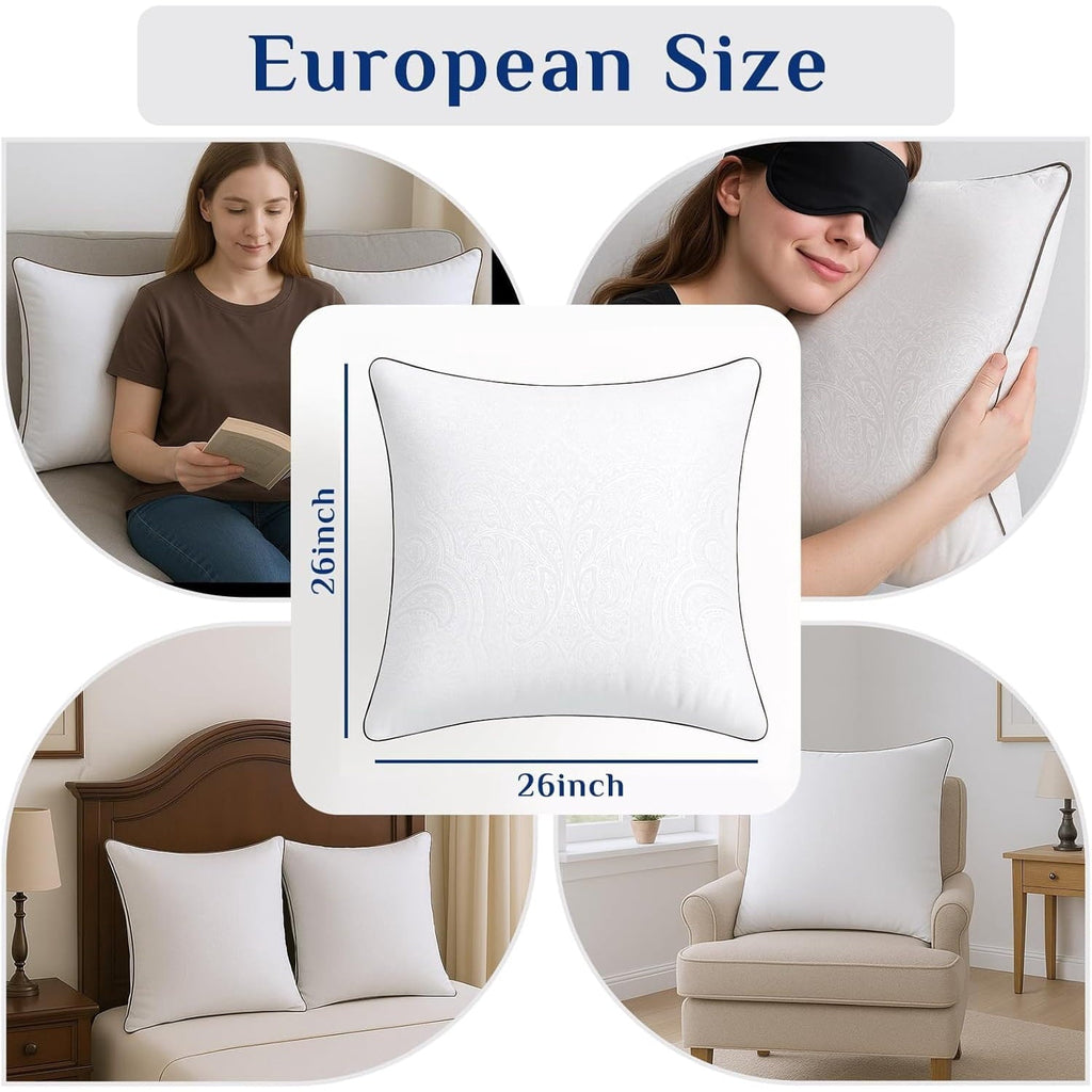 for Sleeping, Soft and Supportive Throw for Couch, Bed and Sofa, Down Alternative Pillow, 26x26 Inches