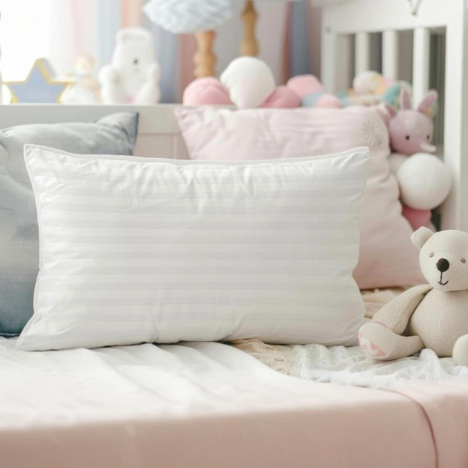 100% Cotton Kids Size Bed Pillows Set of 2 - Premium Down Alternative Cooling Pillows for Side, Back, and Stomach Sle...