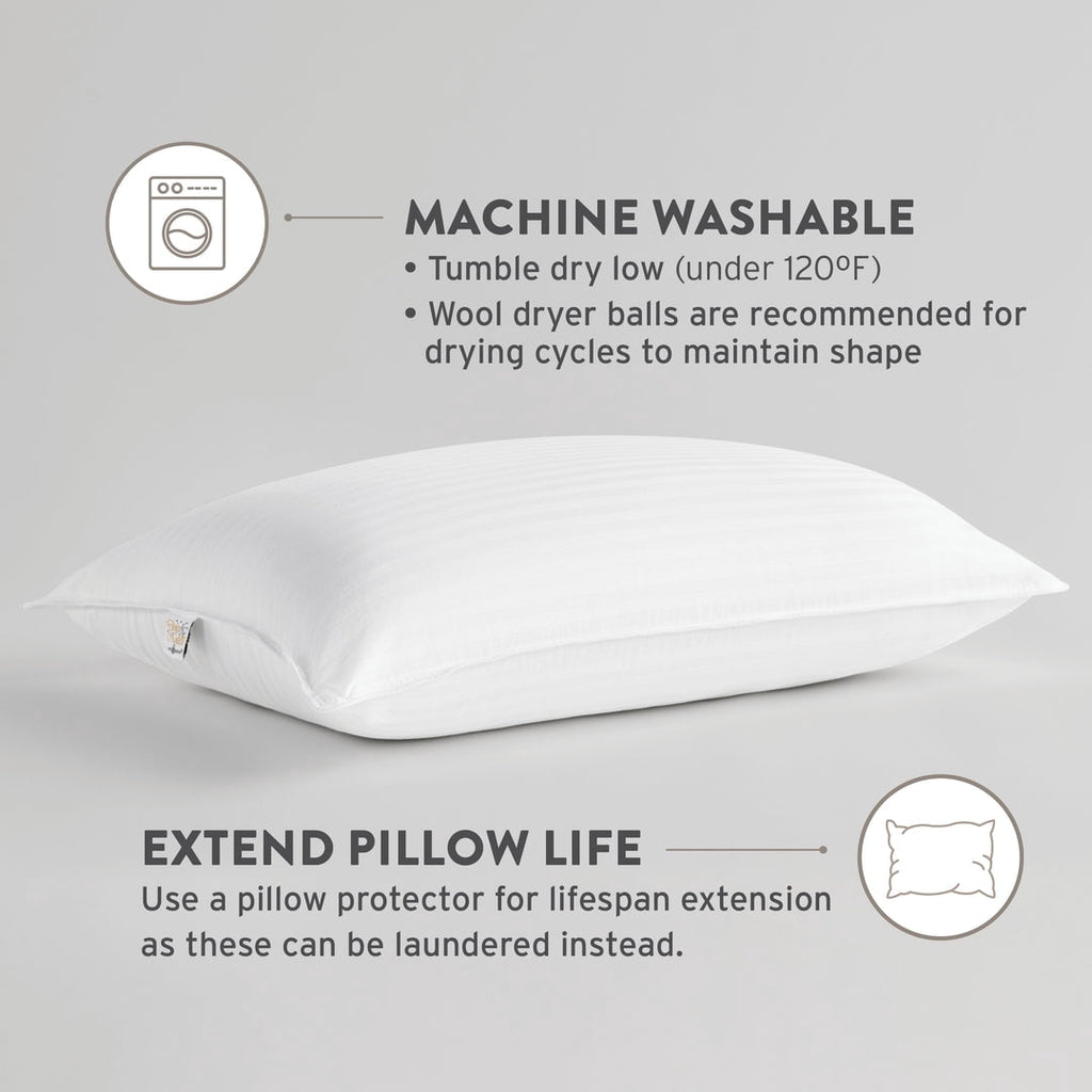 Dolce Notte II Stomach, Side and Back Sleeper Bed Pillow for Sleeping | Hotel and Resort Quality | Hypoallergenic, Do...