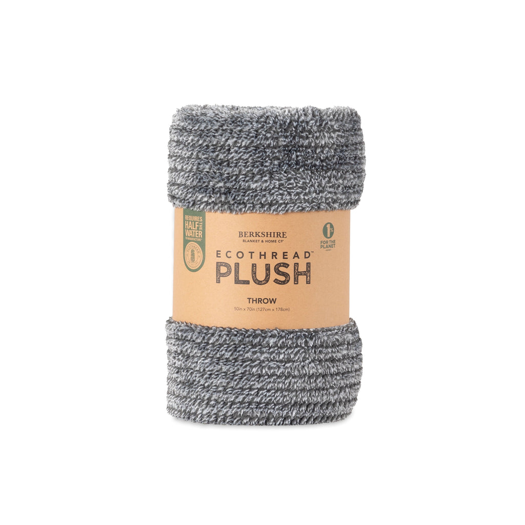 Plush Textured Heathered Soft Oversized Throw Blanket, Gray