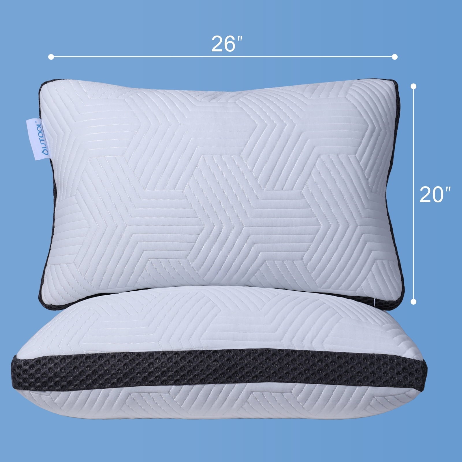 Soft Bed Pillow, Shredded Memory Foam Pillow, Comfortable Sleeping Pillow, Standard Size, Affordable Everyday Use