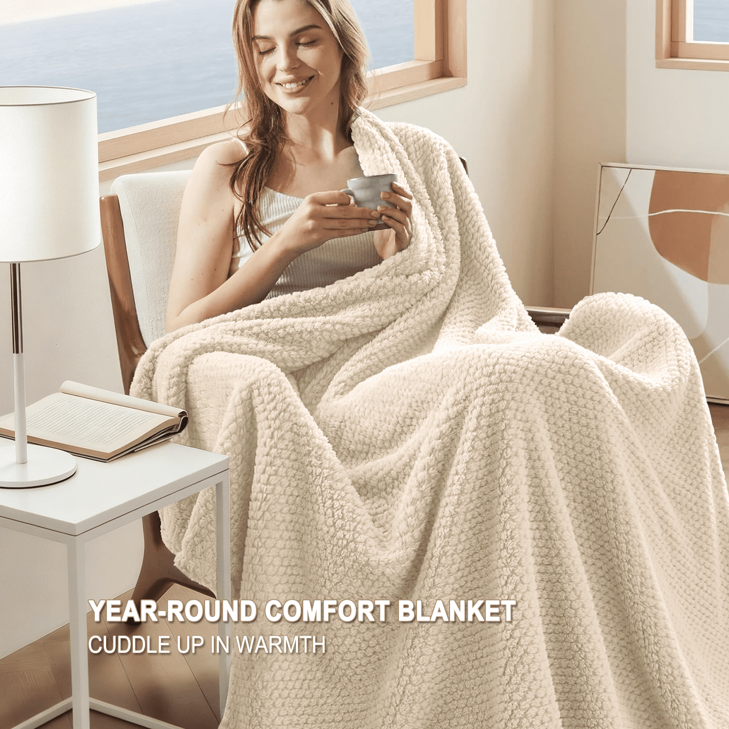 Ultra Soft Throw Blanket, Warm Cozy Blankets for Couch Bed Chair, Breathable and Lightweight Blankets for All Seasons...