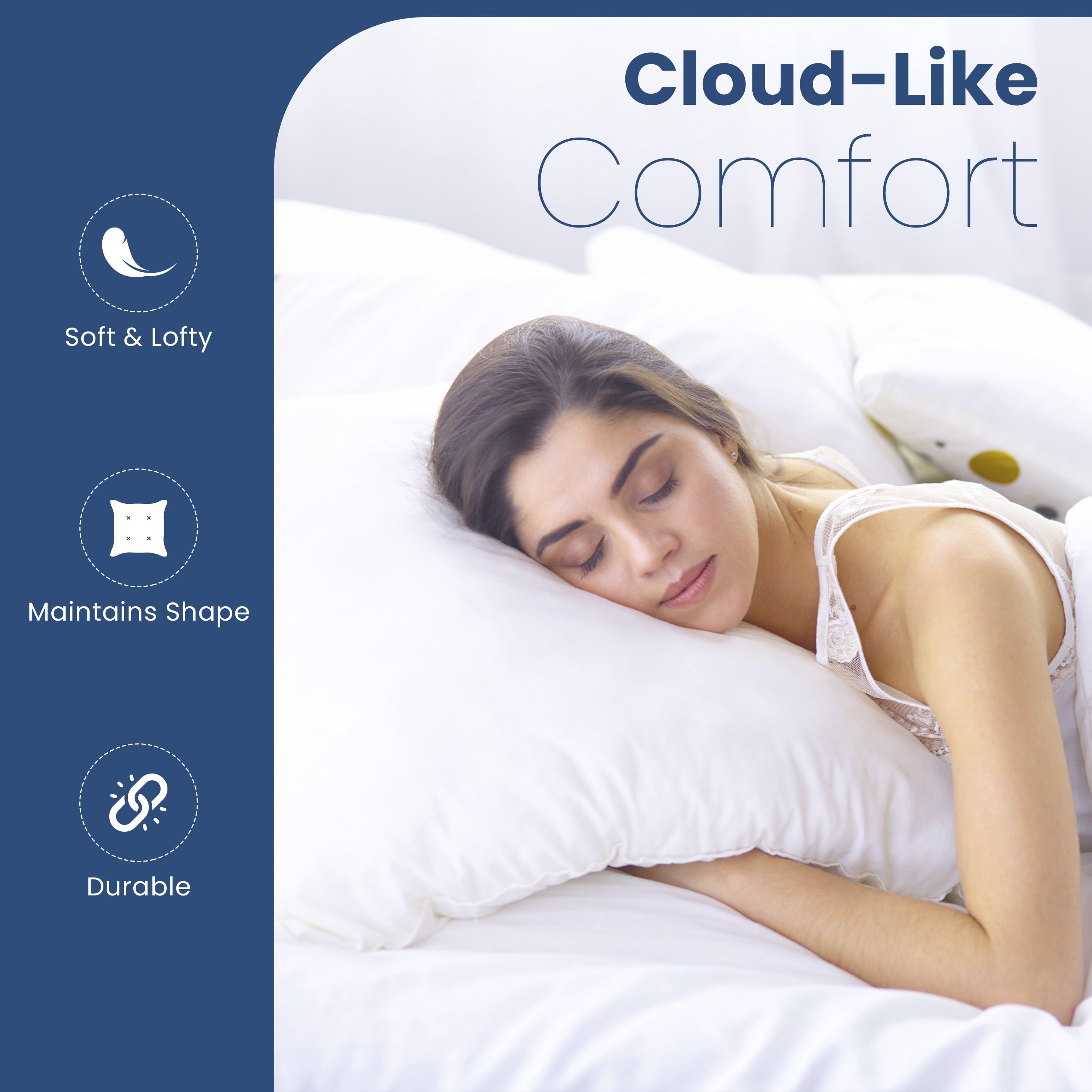 Down Alternative White Euro Pillow Insert 26x26 – Soft & Durable