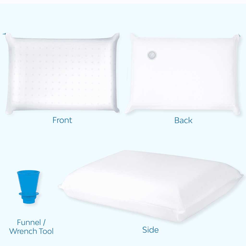 Memory Foam Water Pillow - Adjustable Pillow for Neck Pain Relief, Pillow for Side, Back, and Stomach Sleepers, The O...
