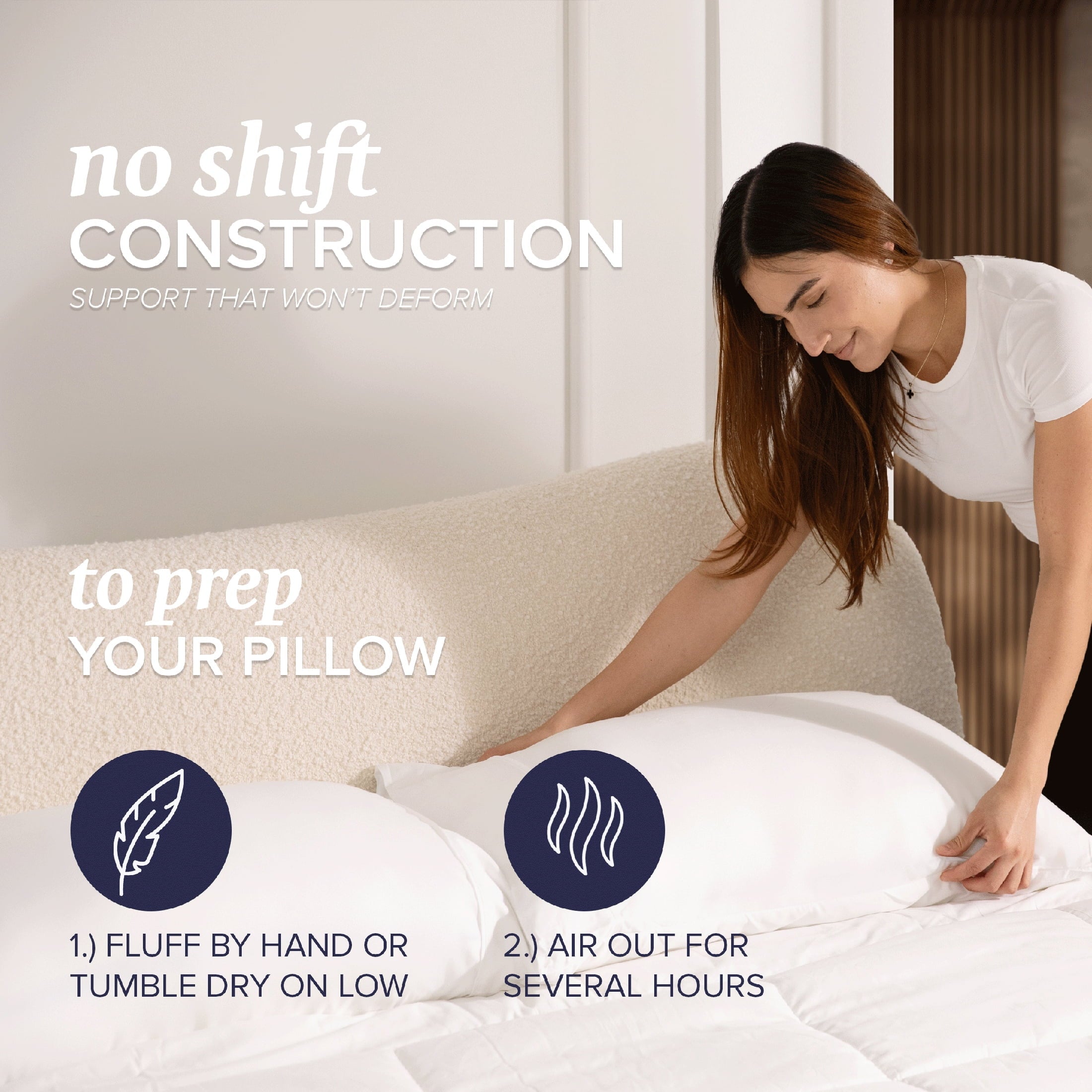 Customizable Down Alternative Queen Pillow 1 Pack, Adult
