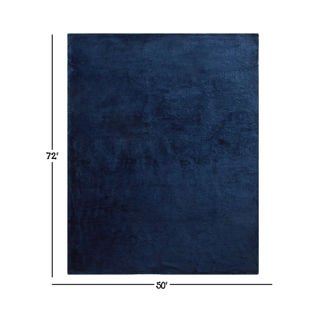 Soft, Navy Blue, Oversized, Fuzzy, Throw Blanket for Kids, 72 x 50 inches