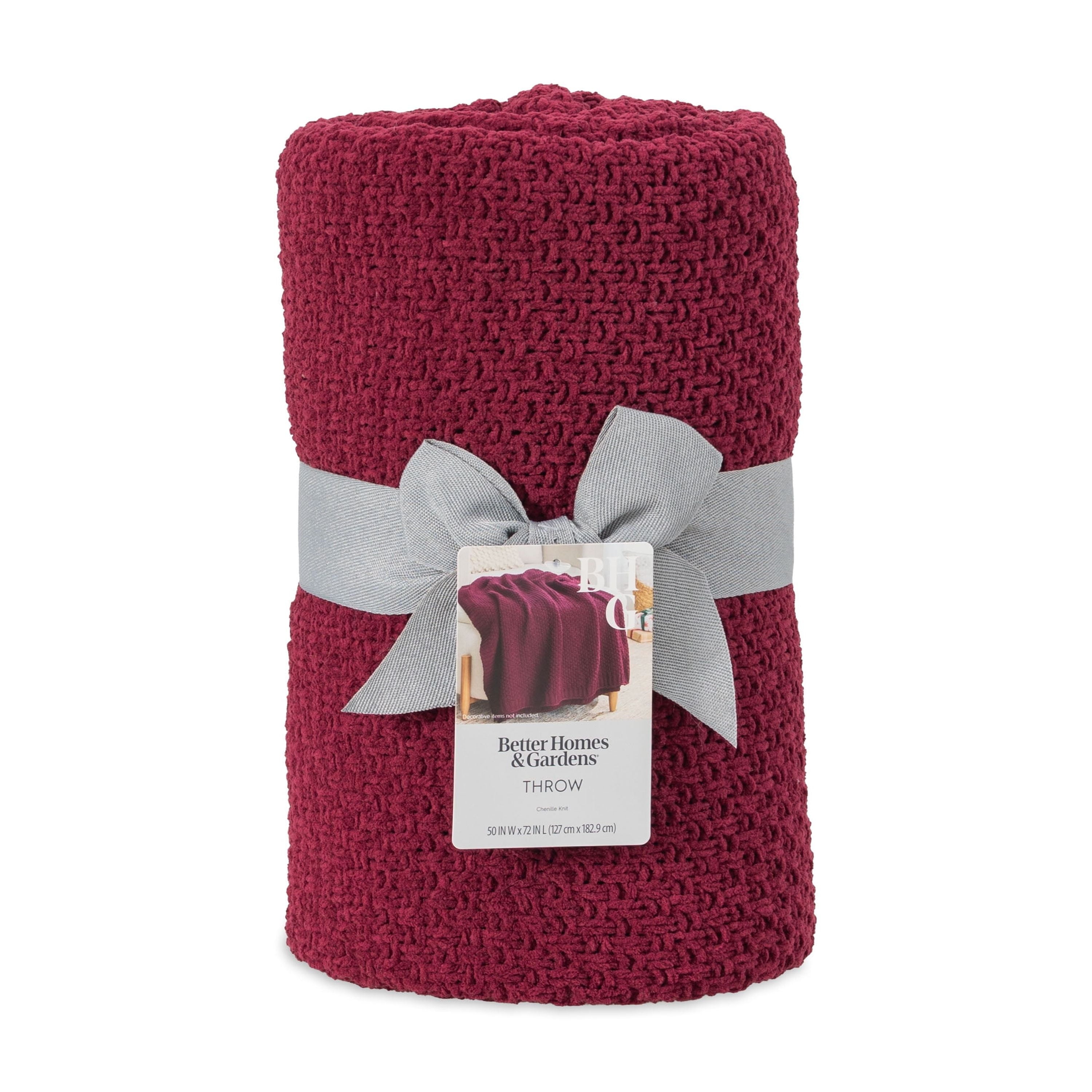 Chenille Knit Super Soft Oversized Throw Blanket, Merlot Wine