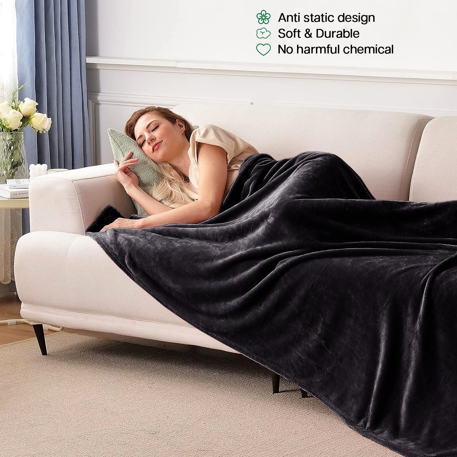 Microplush Fleece Blanket Cozy for Bed and Throw Cozy for Bed and Throw 310 GSM Soft Microfiber Lightweight Warm Fluf...