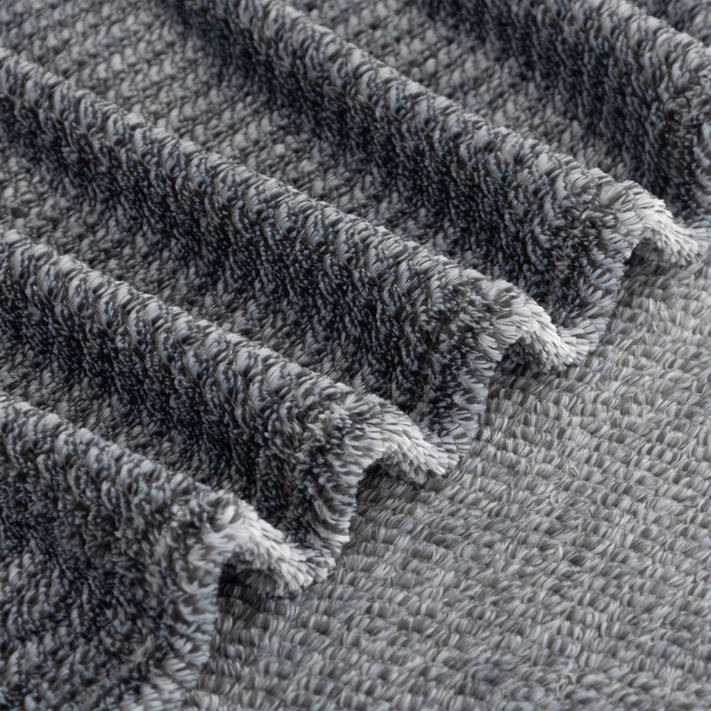 Plush Textured Heathered Soft Oversized Throw Blanket, Gray