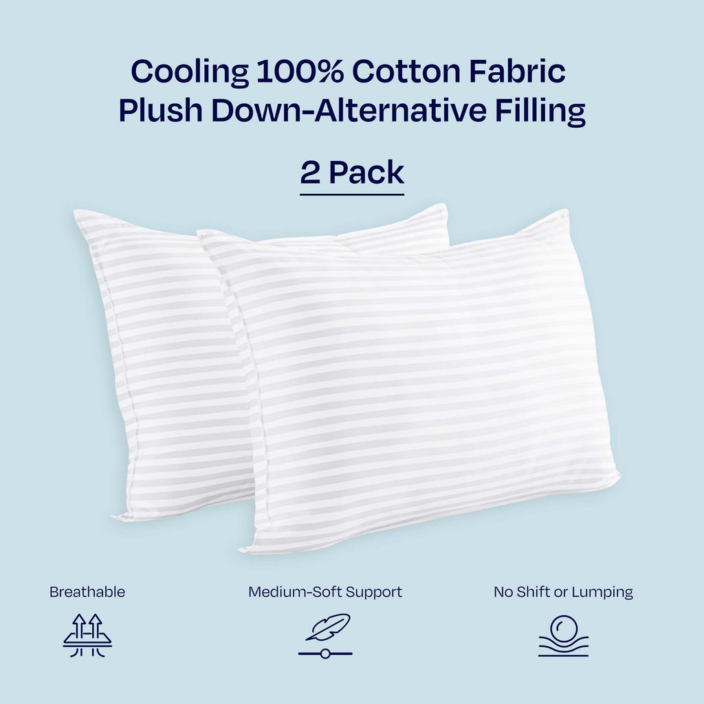 2-Pack Comfort Bed Pillows Standard size set of 2 for Sleeping, Pillows, for Back, Stomach or Side Sleepers, 20 x 26 ...