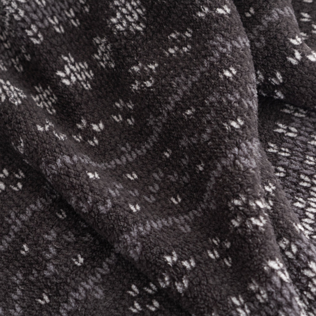 Berkshire Life Reversible Printed Hampshire Soft Throw Blanket, Glacier Fair Isle