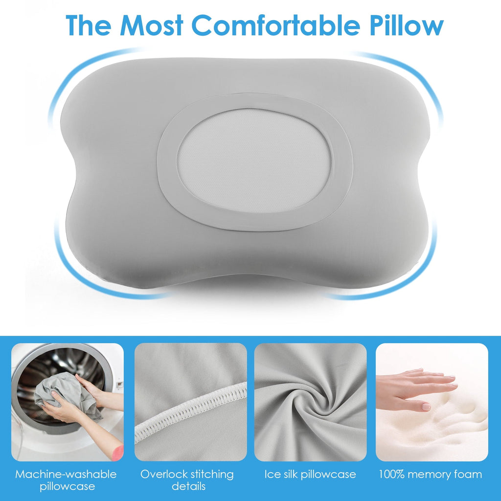 Cervical Pillow Orthopedic Cervical Pillow for Neck Pain Relief, Memory Foam Bed Pillow with Pillowcase, Contour Bed ...