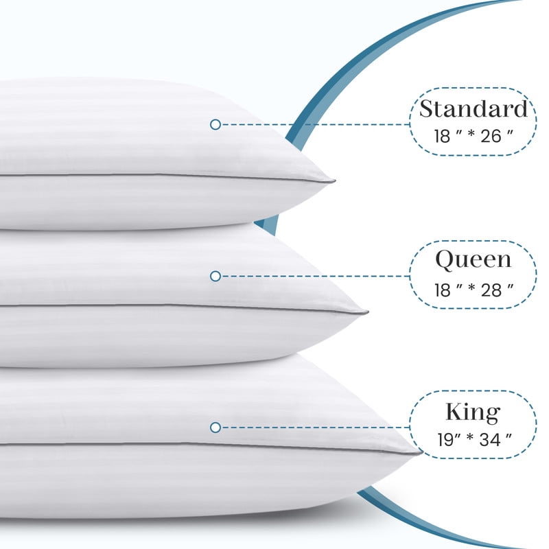 Pillows Queen Size Set of 2, Bed Pillows for Side, Back and Stomach Sleepers, Super Soft Down Alternative Filling, Lu...