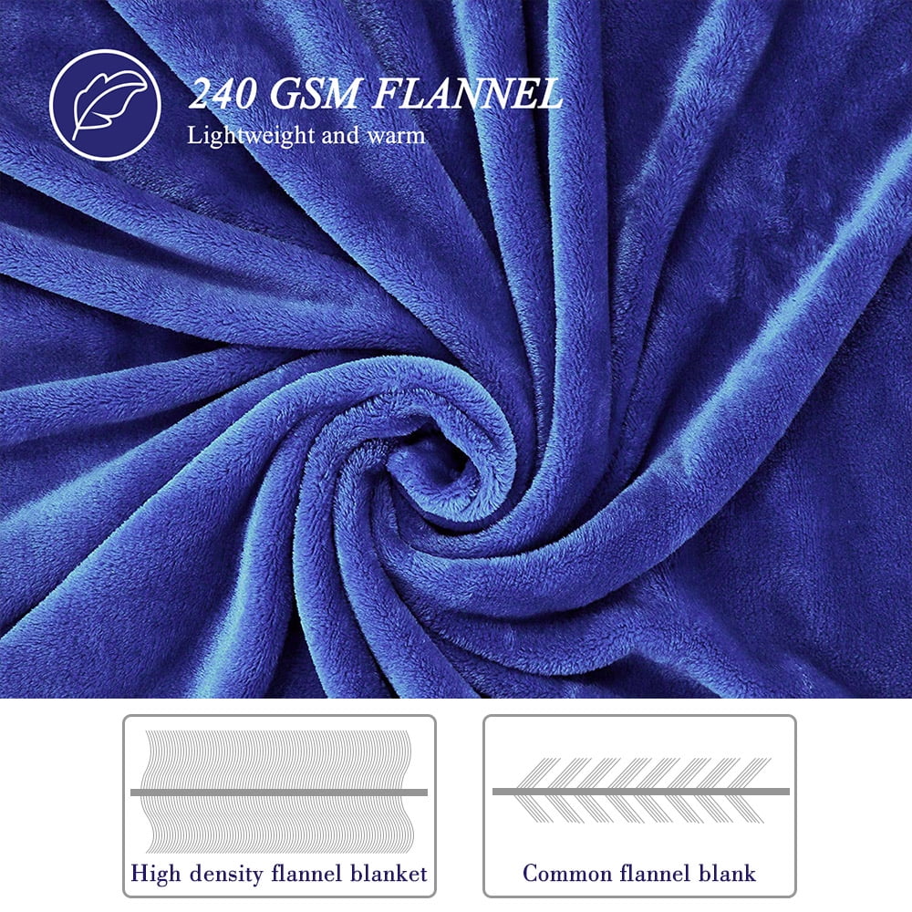 Large Navy Fleece Throw Blankets, Throw Size Soft Fuzzy Blanket for Women Men and s, All Season Lightweight Microfibe...