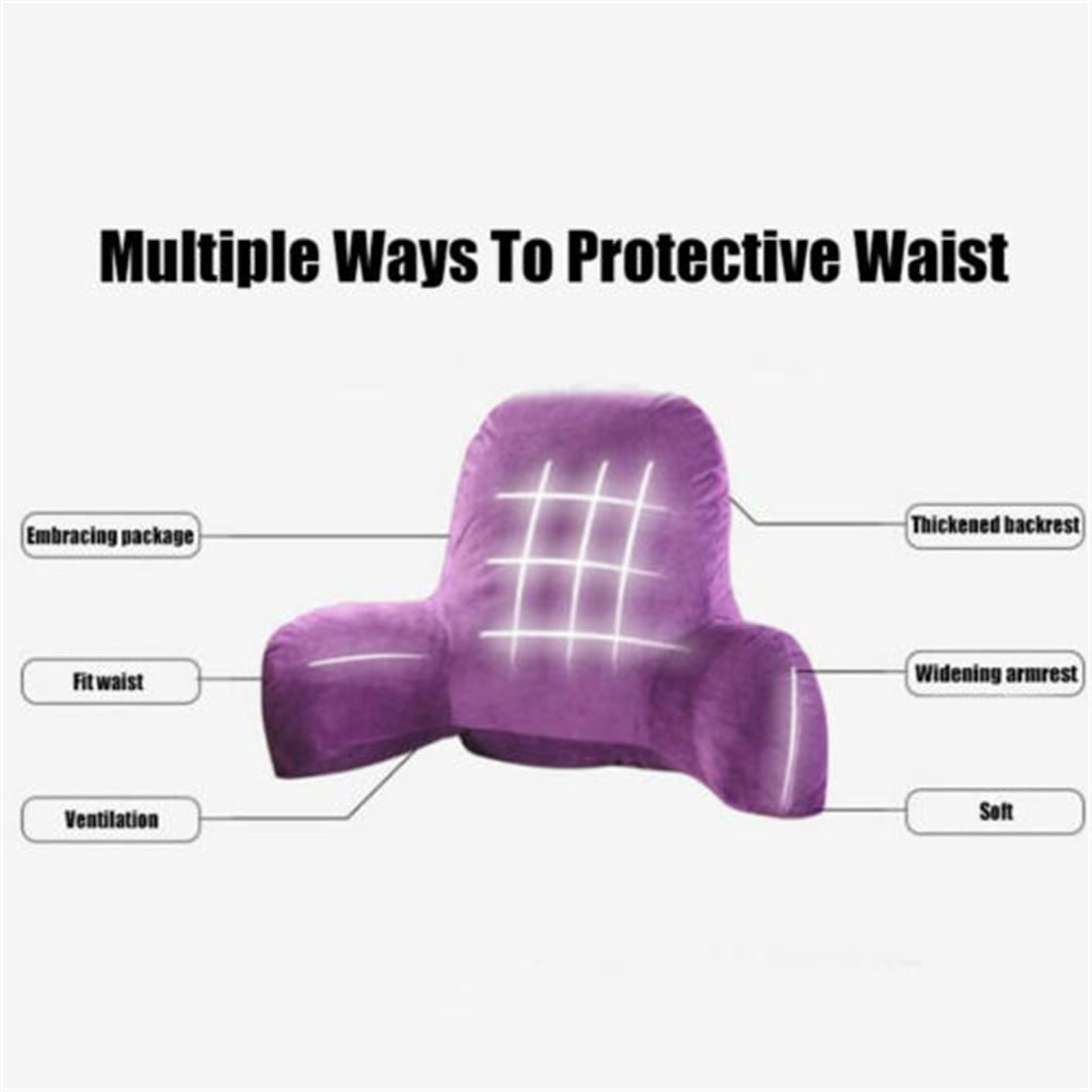 Backrest Pillow with Arms, Back Rest for Bed Sitting, Plush Big Backrest Lumbar Support Chair Cushion, Foam ...