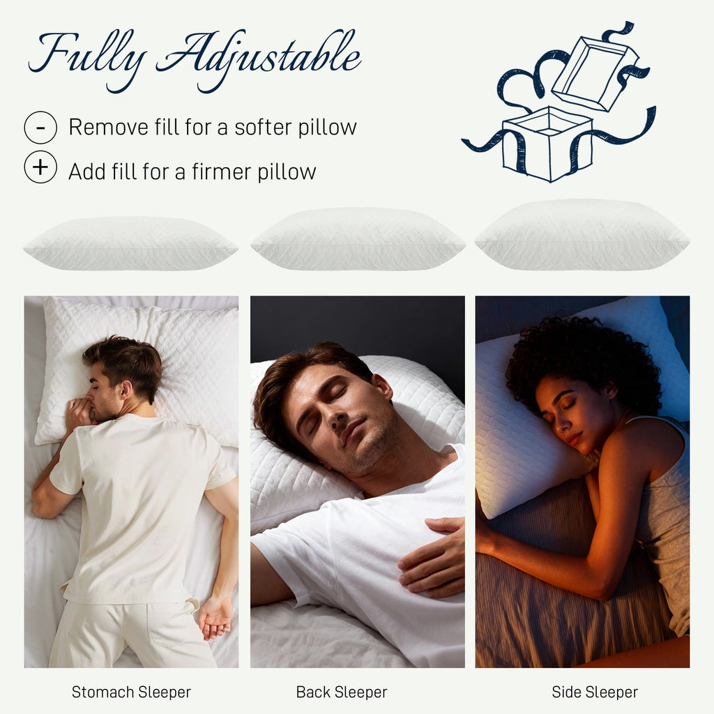 Bed Pillows Cross Cut Memory Foam For Sleeping,Queen Size Bedding Pillow(White), Original Pillow for Sleeping，Adjusta...