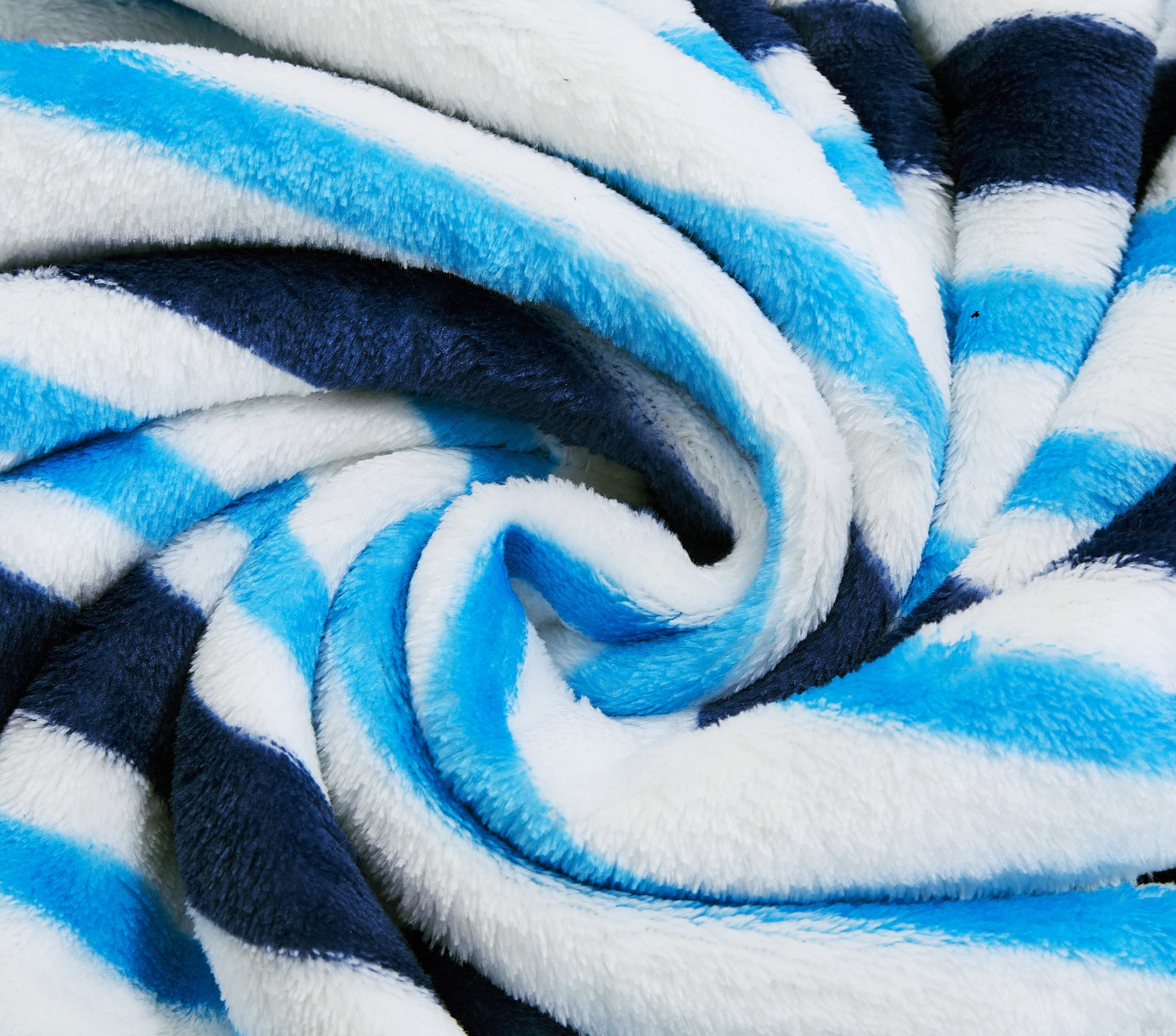 Blue Stripes XL Oversized Throw Blanket, 72 x 50 inches, Great for a Kids Bedroom, Super Soft and Cozy
