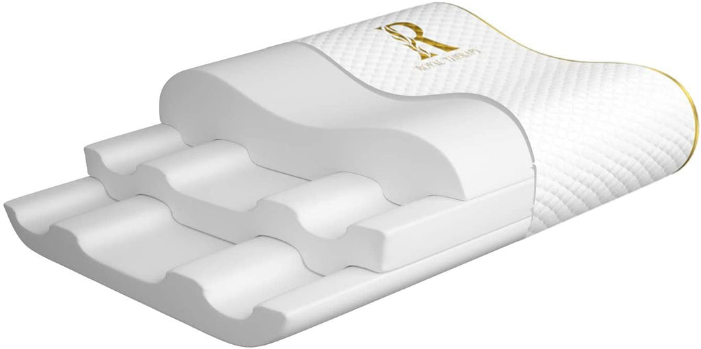 Queen Memory Foam Pillow + Extra Pillowcase, Bed Pillow for Neck & Shoulders for Adult