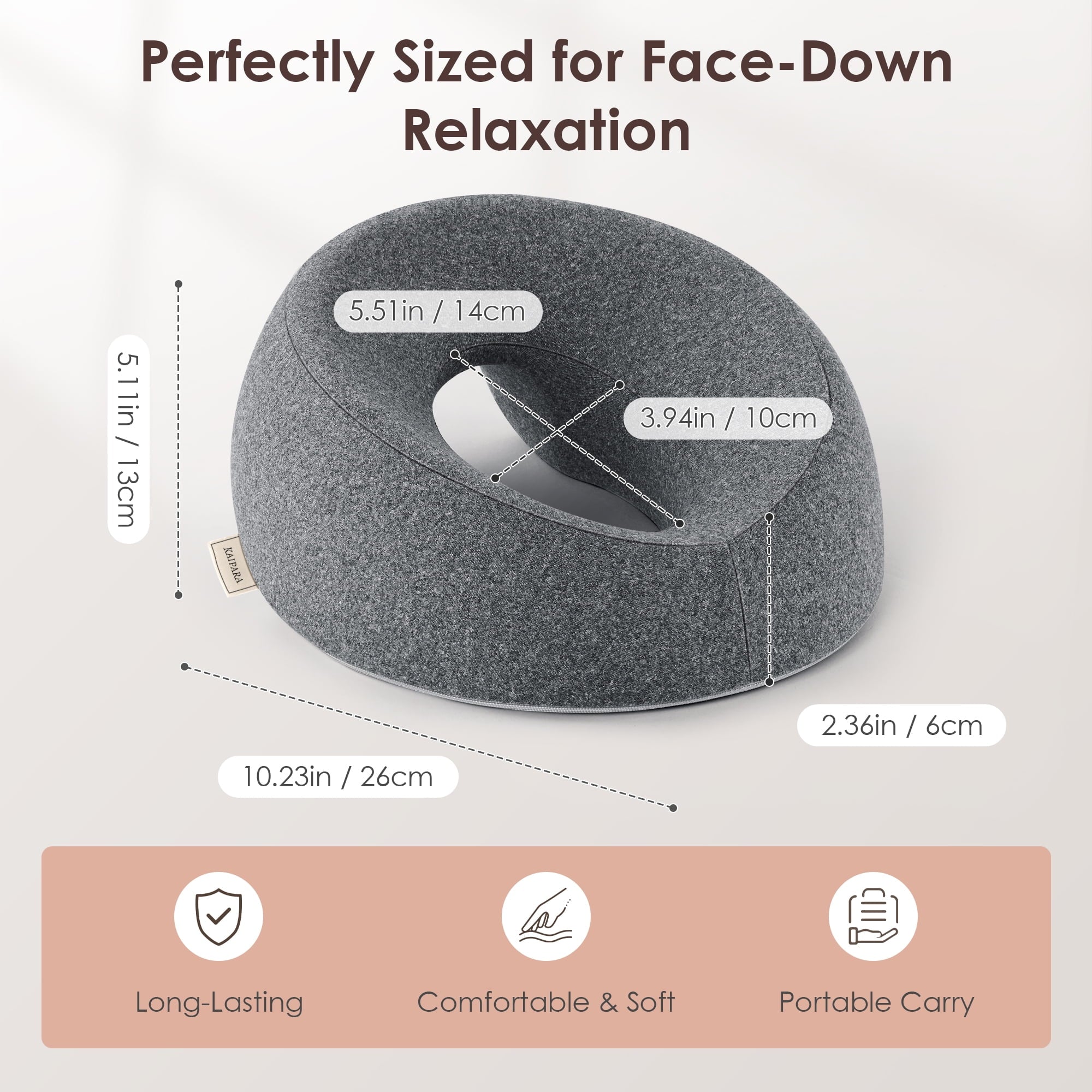 Face Down Pillow Massage Headrest for Bed, Memory Foam Pillow Face Cradle Support for Stomach Sleepers, Eye Post-Surg...