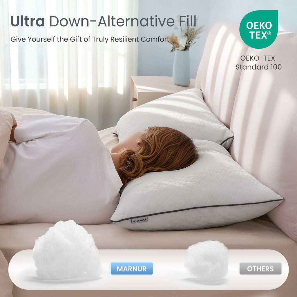 Bed Pillows Hotel Collection Luxury Down Alternative Pillow for Beds 2 Pack, Medium Support for Side & Back Sleepers ...