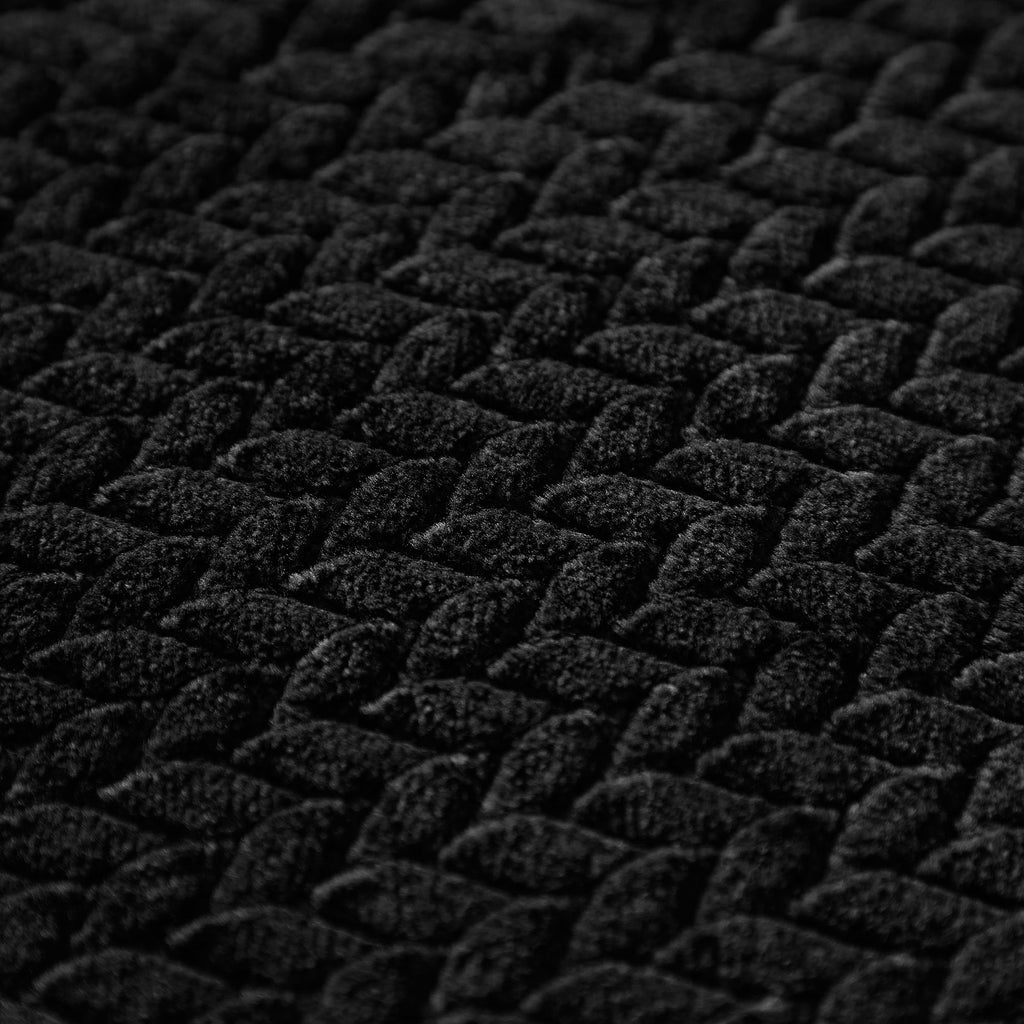Cozy Textured Plush Throw Blanket, Black, 50"x60" All Ages