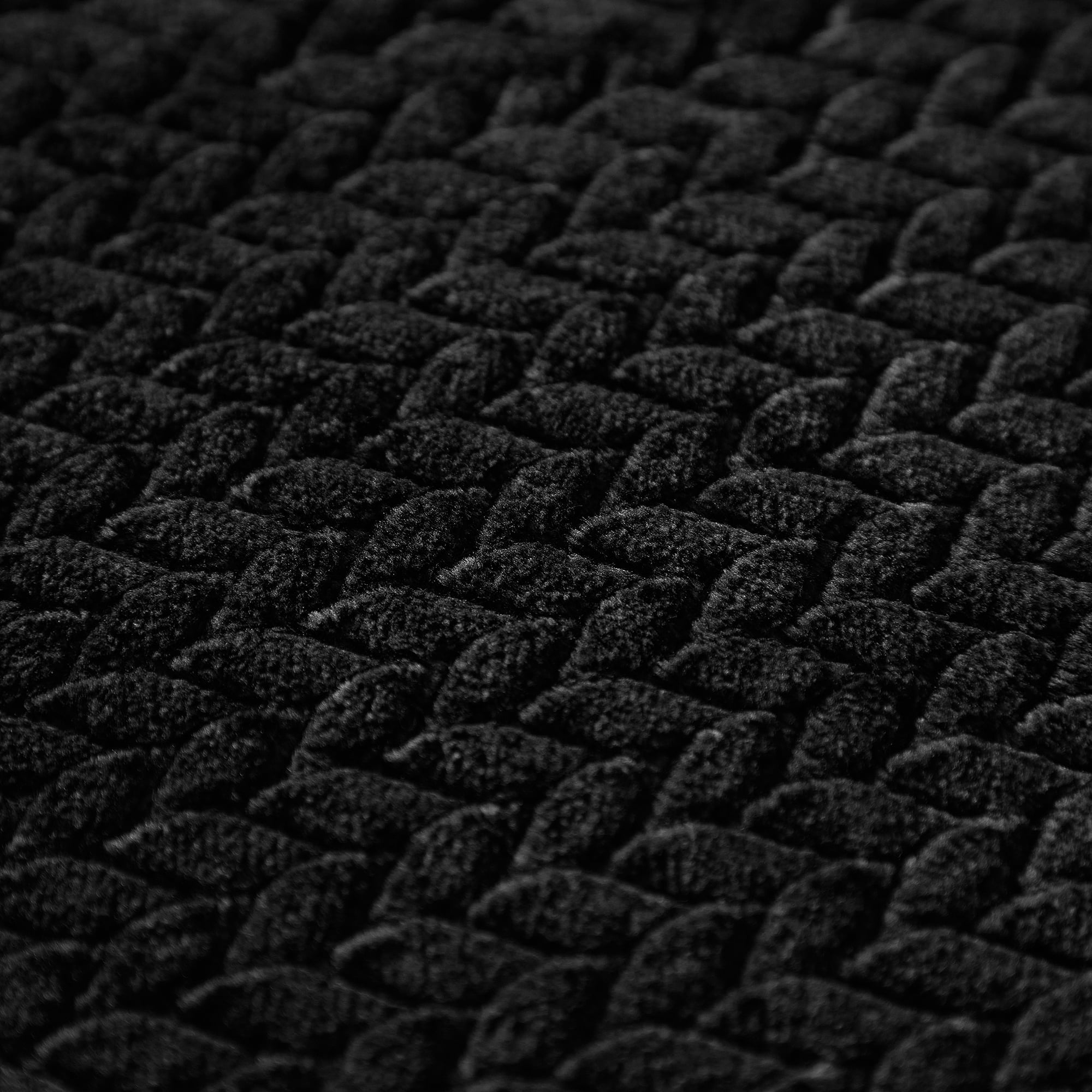Cozy Textured Plush Throw Blanket, Black, 50"x60" All Ages