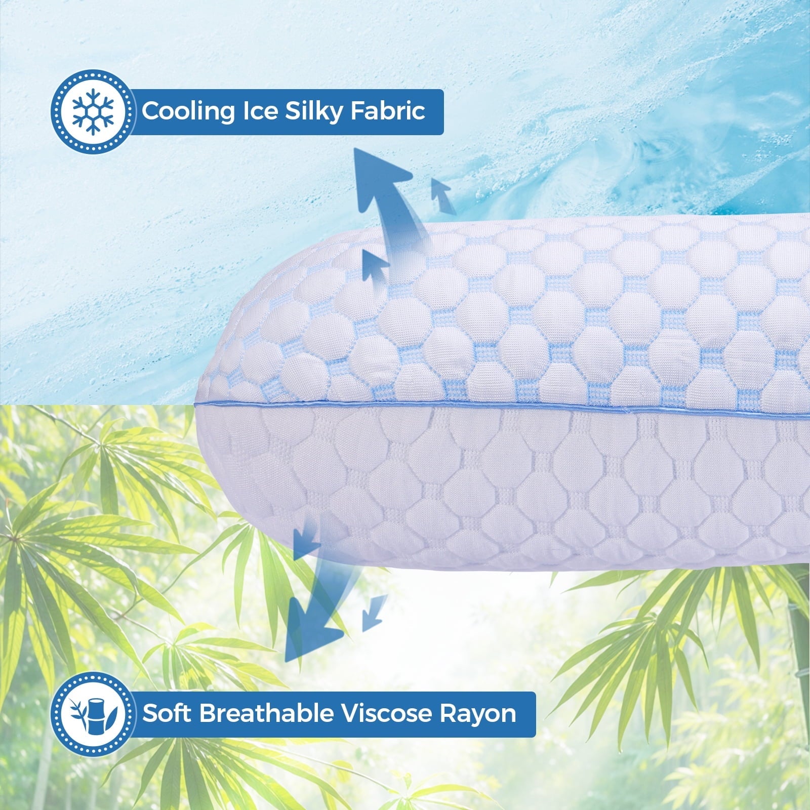Memory Foam Pillow for Bed, Firm Cooling Pillow with Washable Cover, Supportive Bed Pillow for Side,Stomach and Back ...