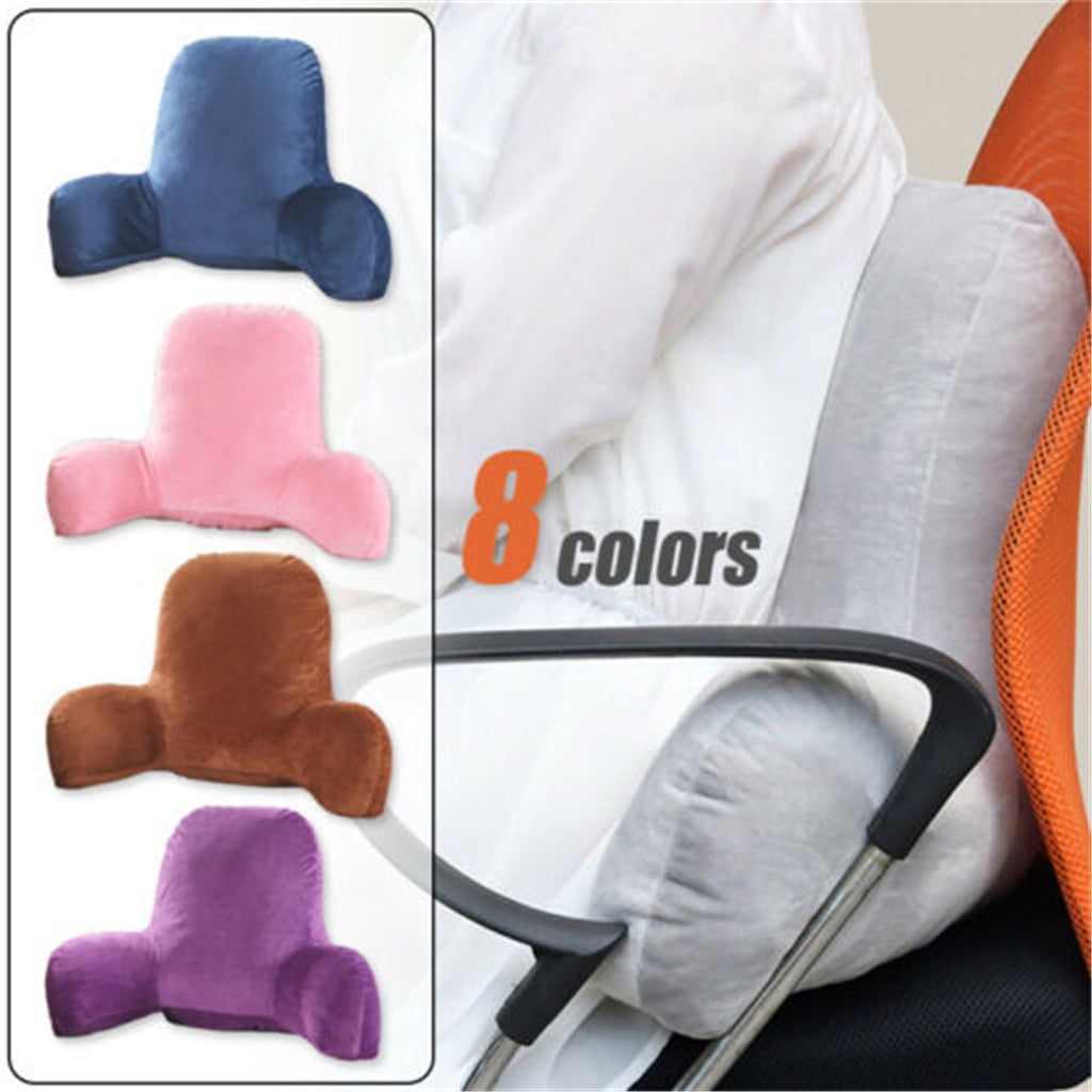 Backrest Pillow with Arms, Back Rest for Bed Sitting, Plush Big Backrest Lumbar Support Chair Cushion, Foam ...