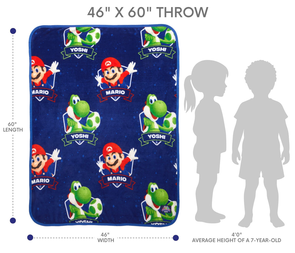Galaxy Movie Kids Blue Print Fleece Throw Blanket, 46 x 60