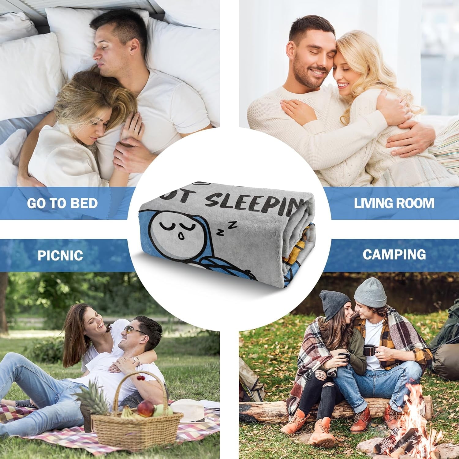 Funny Fathers Day Dad Gifts , Dads Birthday Gifts, Dad is Not Sleeping Blanket, Super Soft Throws Blanket for Napping
