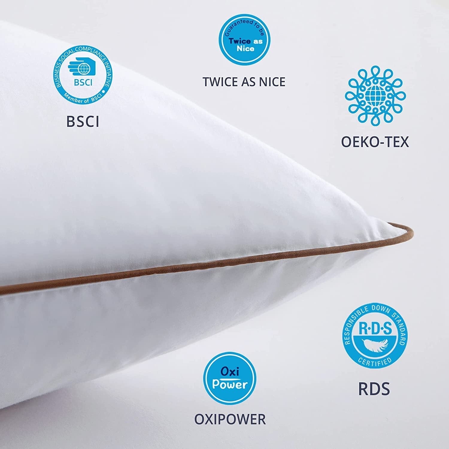 Down Feather Pillows for Bed 20 x 30 Inches Queen Size Set of 2, Medium Firm Luxury Cooling Hotel Collection Feather ...