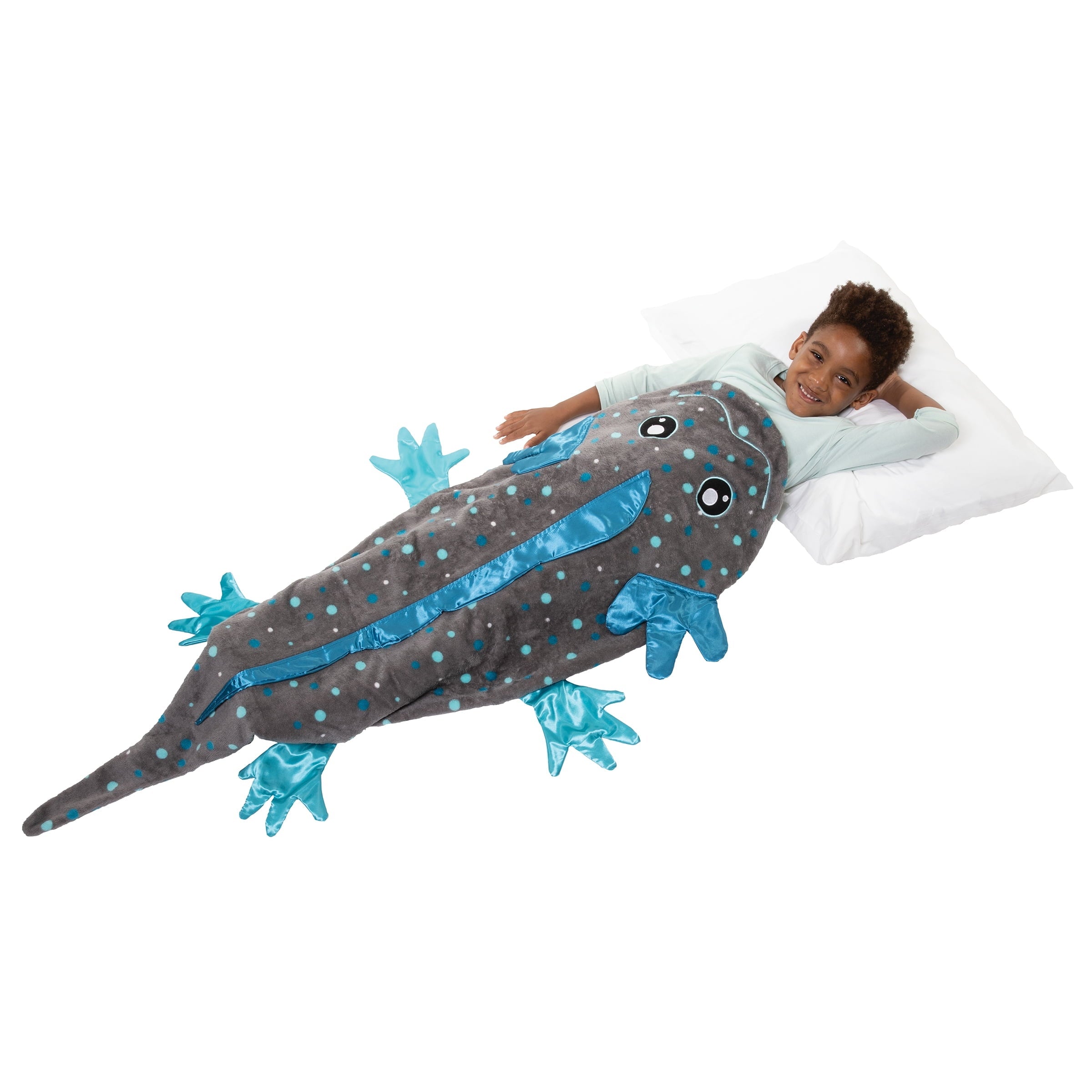 Tails, The Original Wearable Blanket with Sleeves, Super Soft Throw Fleece, Axolotl, Ages 5+
