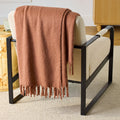 Faux Mohair Cozy Couch Throw Blanket Terracotta Clay, 50x72"