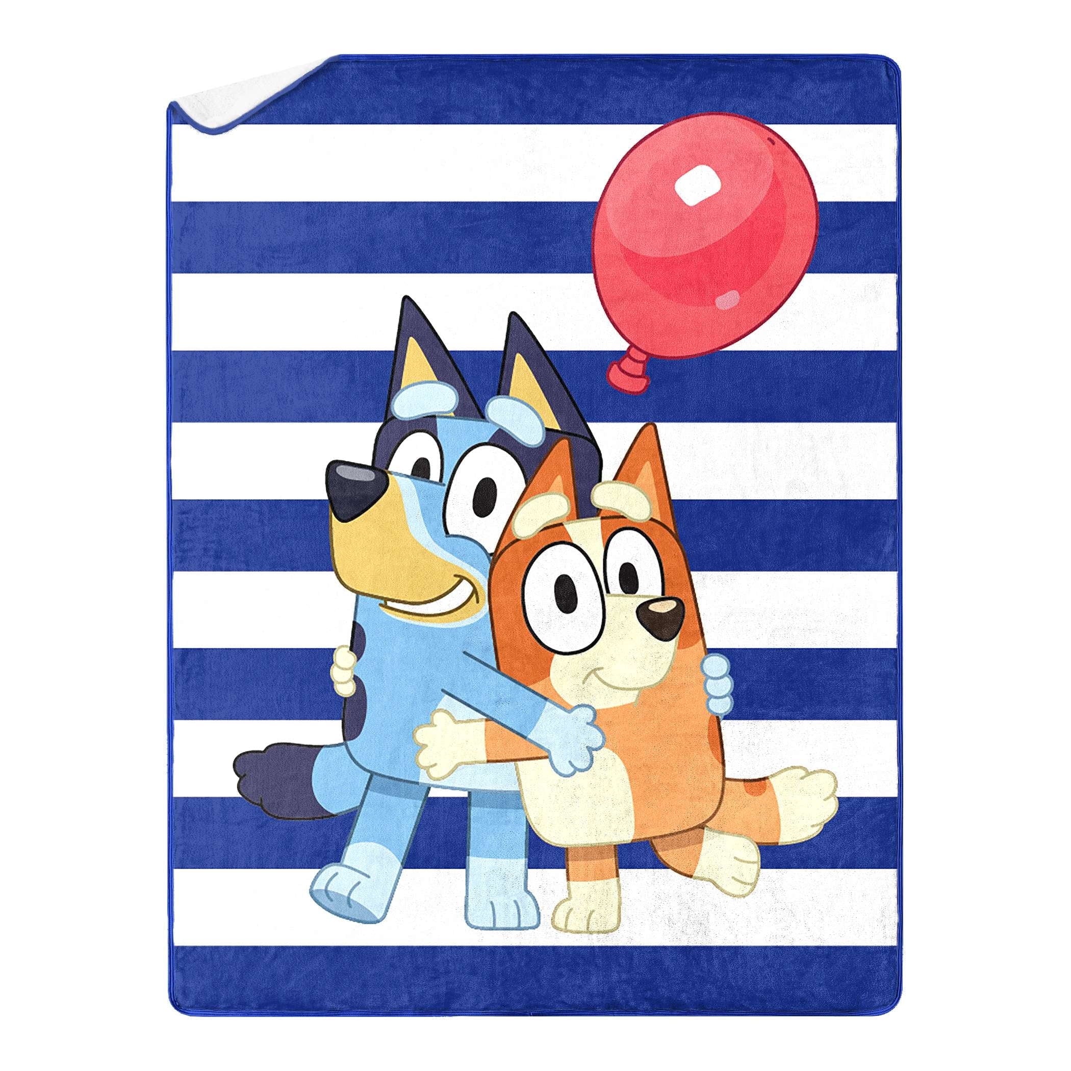 Happy Hugs Kids Silk Touch Throw Blanket with Sherpa Reverse, 46 x 60 inches Blue – Soft Plush Fleece Throw Blanket
