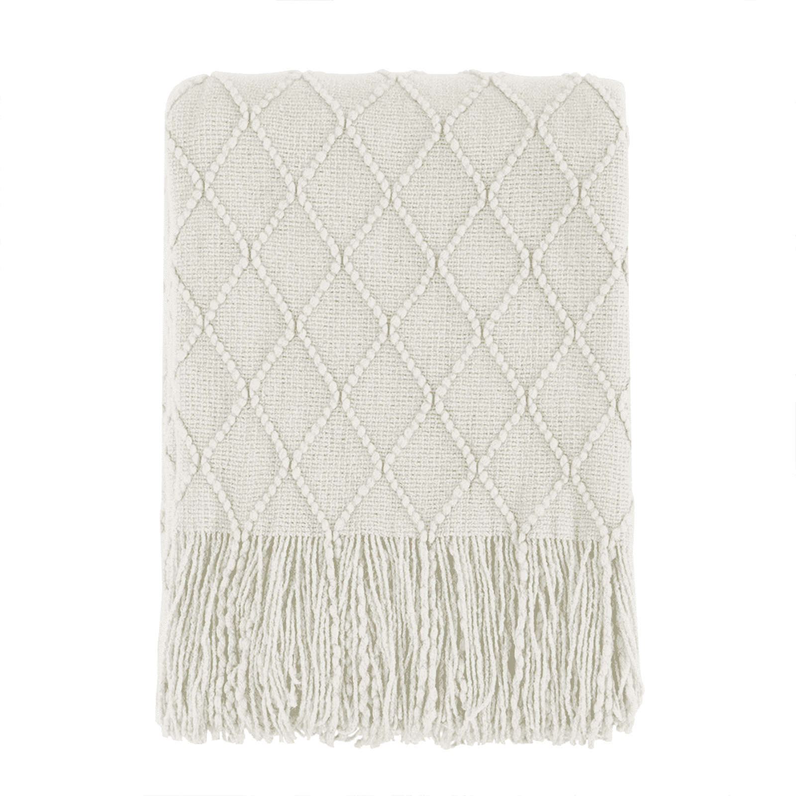 Rhombus Beige Throw Blanket, Soft and Lightweight, 50"x 60"